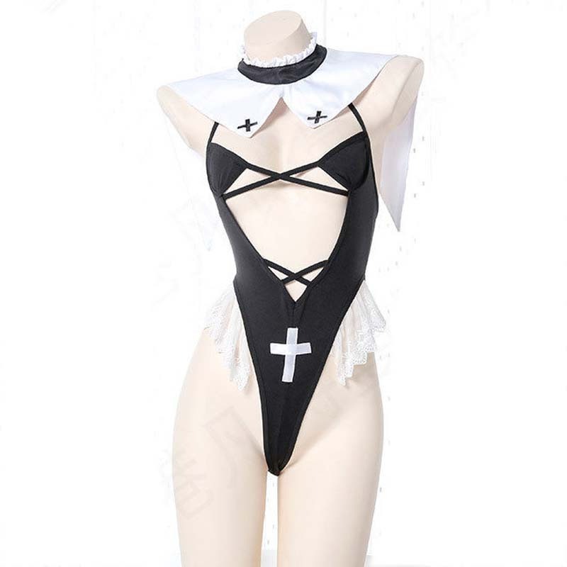 Halloween Cosplay Sister Uniform Women's Adult sexy nun costume lingerie SLDR-006