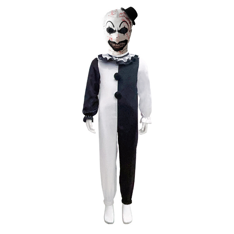 Halloween Children's Game Black White Devil Clown Costume BCDR-004