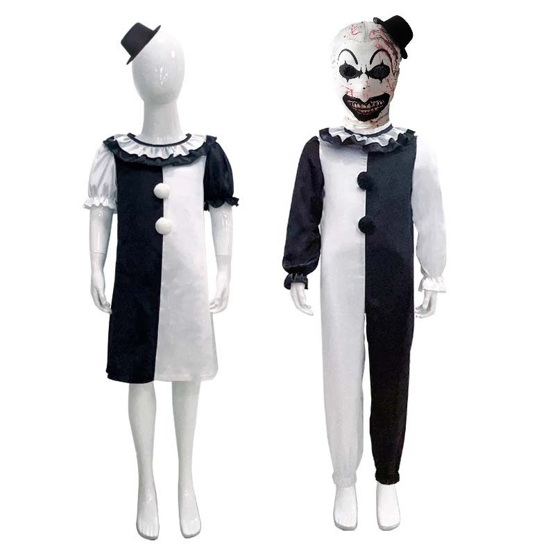 Halloween Children's Game Black White Devil Clown Costume BCDR-004