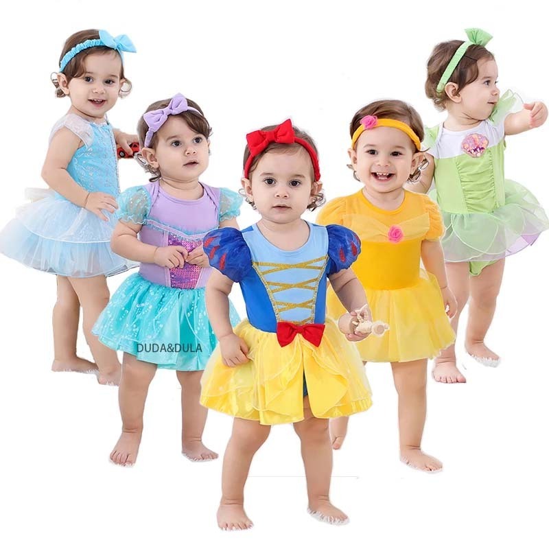 Summer Princess Romper Costumes 3-24Month Tinkerbell For Costume Baby Girl with Headband BPGC-003