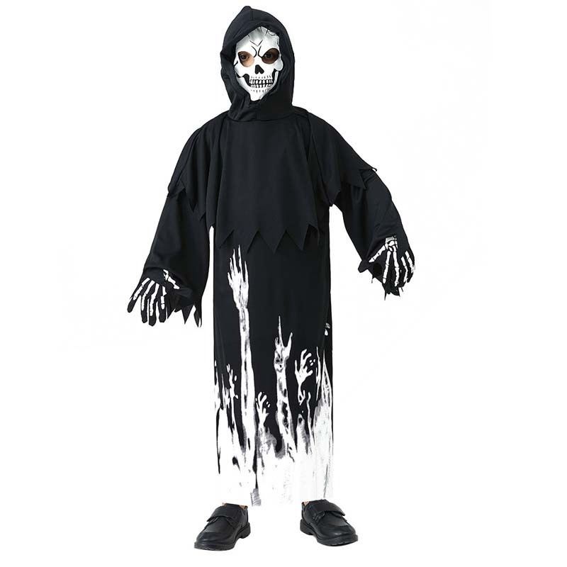 2023 Halloween Kids Glow in the Dark Deluxe Grim Reaper Costumes With Scythe ZBHC-005