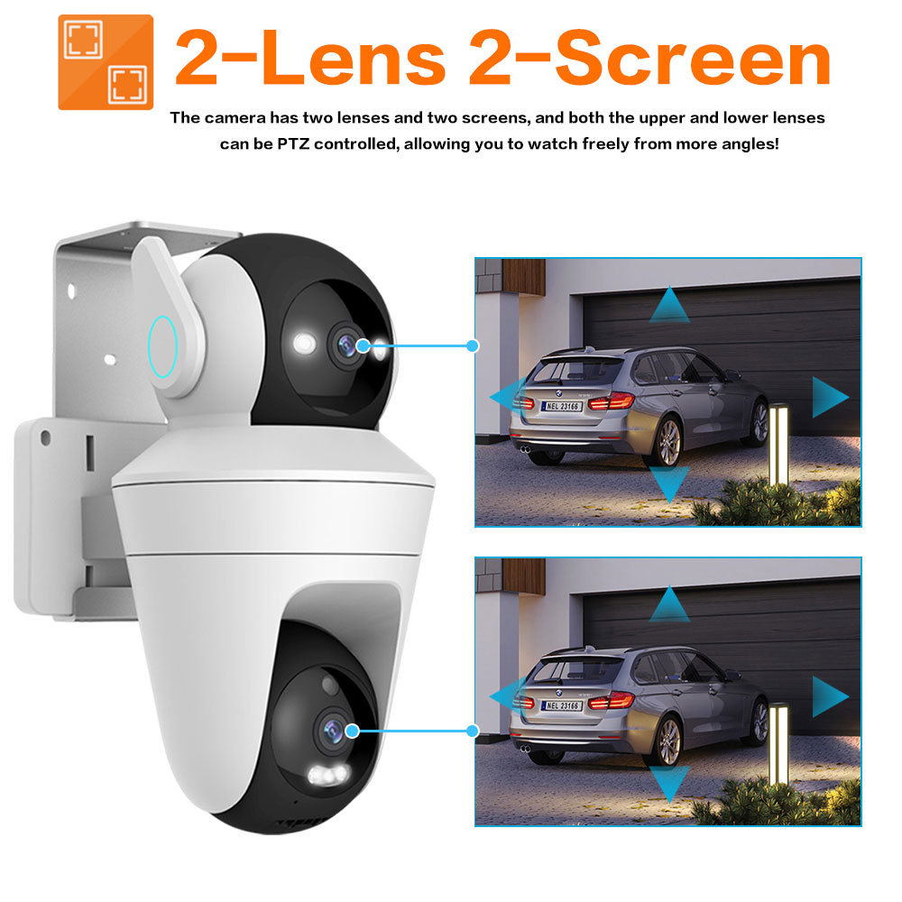 5K 10MP Wifi IP 2-Way Audio Dual Lens Dual Screen Auto Tracking Surveillance Video CCTV Security Camera