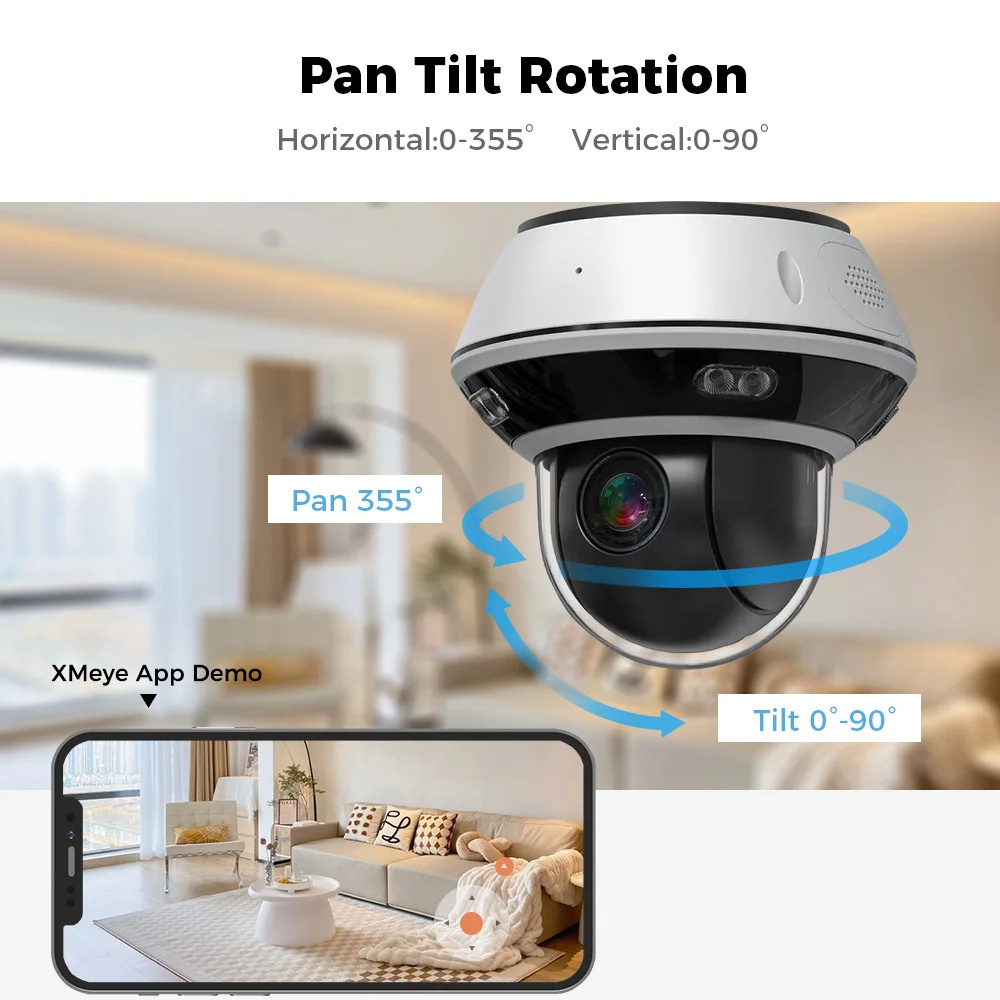 Pro 4K 8MP 5MP PTZ PoE IP IR 50m Video CCTV Security Dome 4X Optical Zoom Surveillance Outdoor Waterproof IP66 Camera