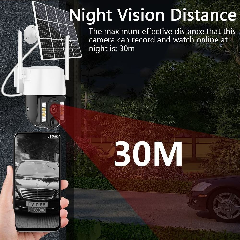 5MP HD PIR Motion Detection IR Night Vision Waterproof Built-in Lower Battery Outdoor Security Cctv Wifi IP PTZ 4g Solar Camera