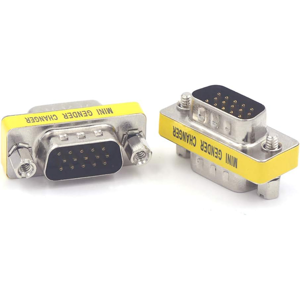 VGA Adapter, Male to Male SVGA Coupler HD15 Mini Gender Changer VGA Cable Extender