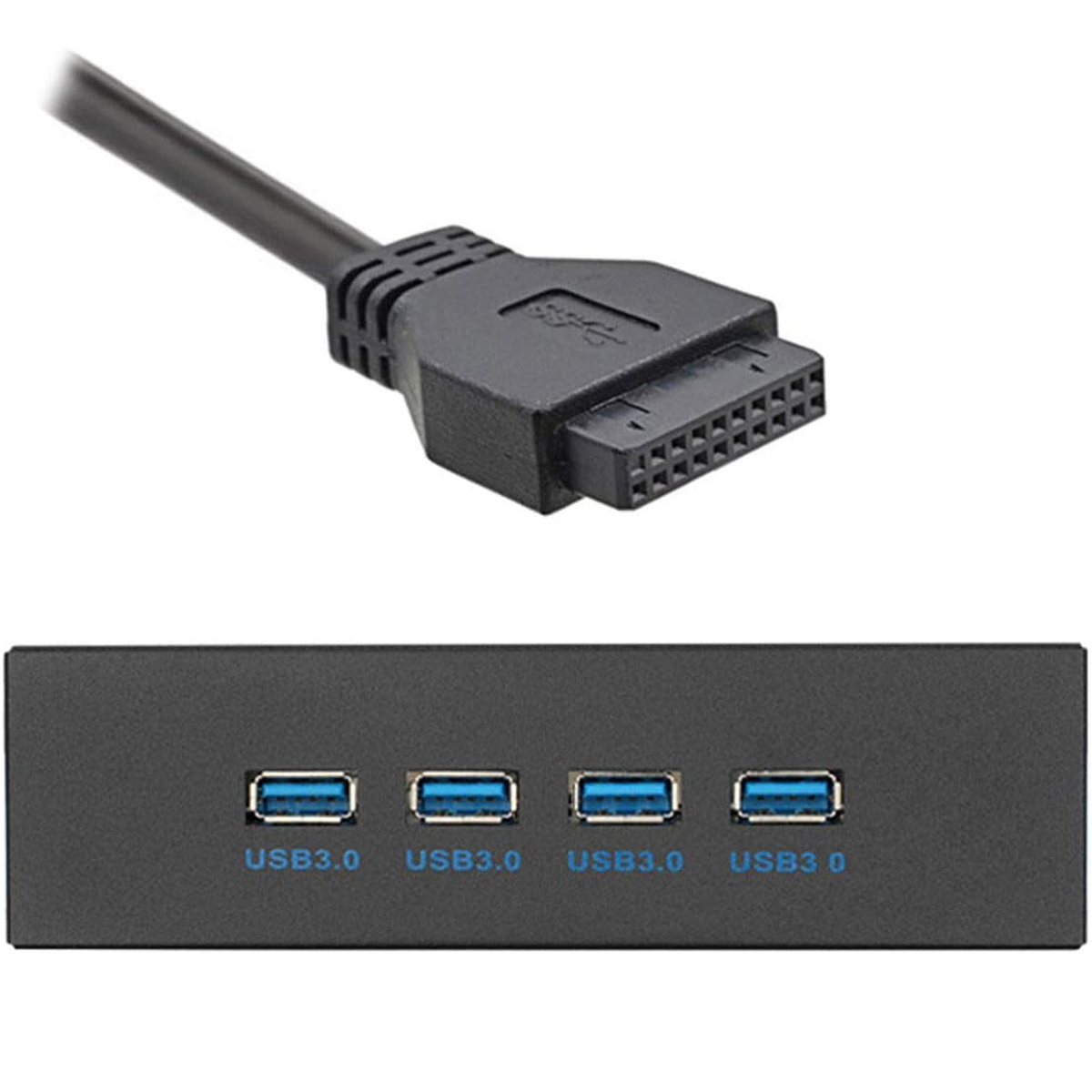 USB 3.0 Hub 4 Ports Front Panel to Motherboard 20-Pin Adapter with SATA Power Cable for 5.25