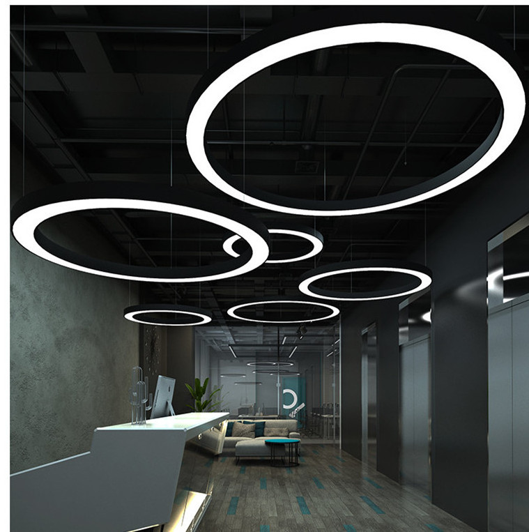 Pendant light circle ring gold modern led lighting Circular decorative led office ceiling lights