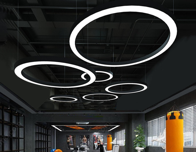 Pendant light circle ring gold modern led lighting Circular decorative led office ceiling lights