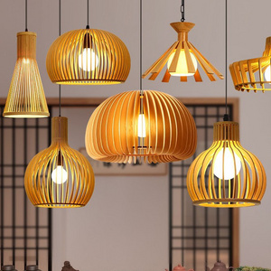 hotel lobby living room bedroom antique wooden pendant lighting fixtures modern pendant lamp E27