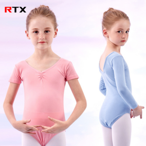 RTS Kids Bodysuit Custom Short Sleeve Ballet Costumes Kids Stage Dance Wear Girls Leotards Ballet Dancewear