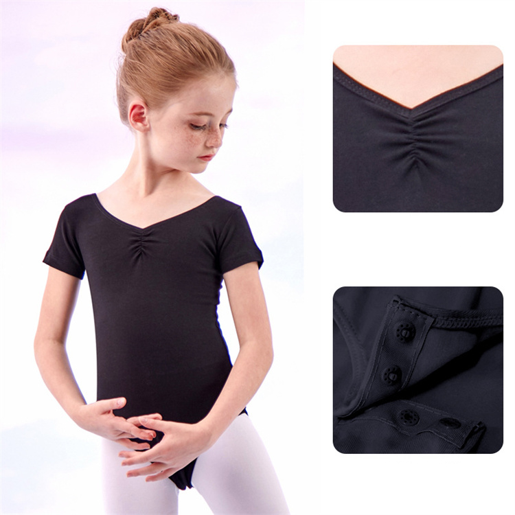 RTS Kids Bodysuit Custom Short Sleeve Ballet Costumes Kids Stage Dance Wear Girls Leotards Ballet Dancewear