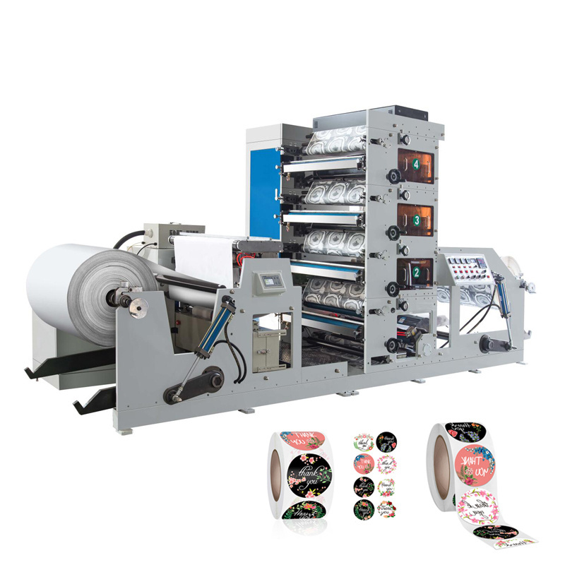 RTRY-850D 4 color paper cup bag jumbo roll flexo printing machine with auto laoding independent unwind