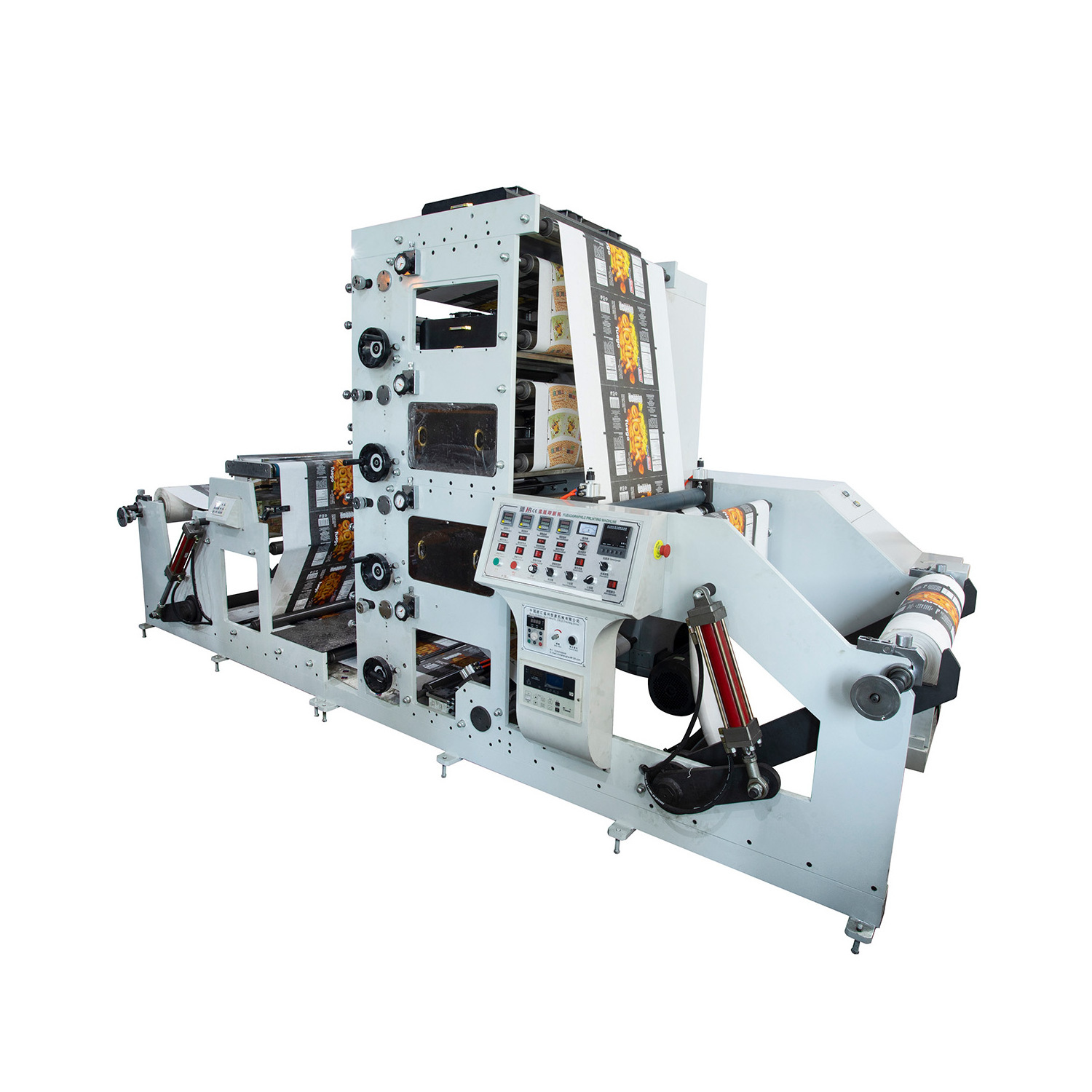 RTRY-850D 4 color paper cup bag jumbo roll flexo printing machine with auto laoding independent unwind