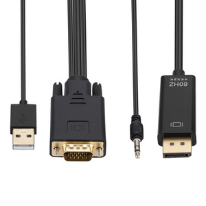 VGA to Displayport VGA to DP Male to Male Cable Converter Support 1080P Full HD from PC Laptop Graphics Card to Monitor Display