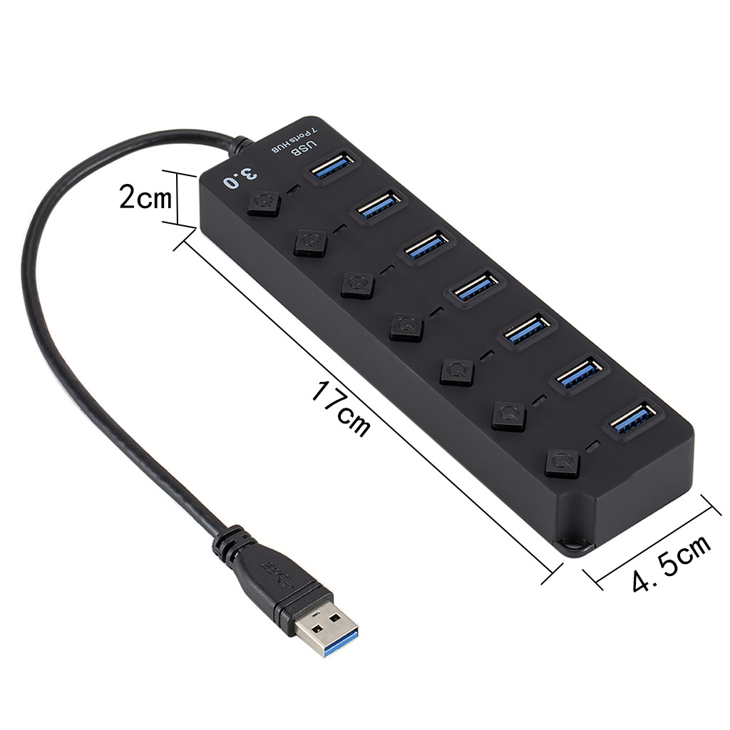 usb 7 port hub usb 3.0 hub with individual switch high speed usb 3.0 data hub