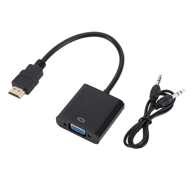 1080p male HDMI to female VGA adapter converter cable with audio cable