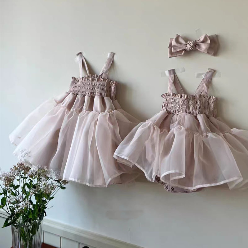 2023 fashion summer infant baby girls rompers ruffles tulle kids tutu romper boutiques wholesale children clothing