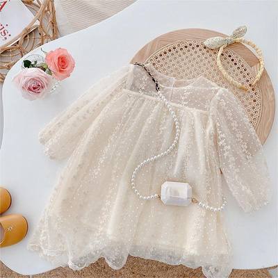 summer lace ruffles infant toddler baby girls dresses long sleeve tulle tutu princess kids clothing wholesale 2043