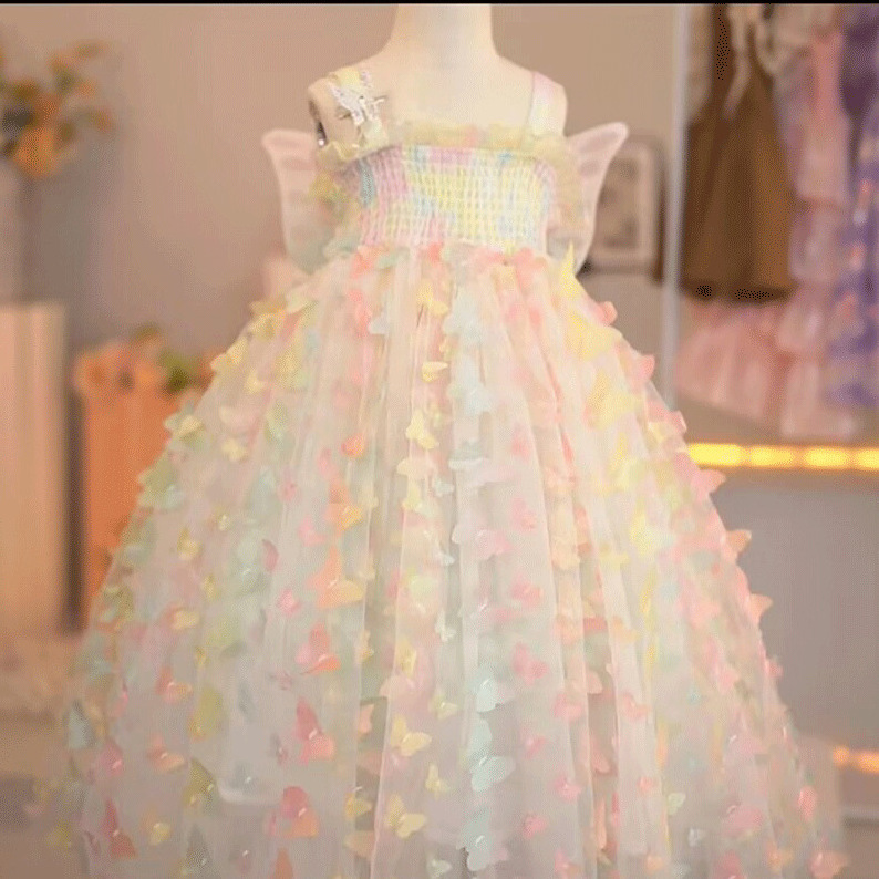 2023 summer new arrival infant toddler kids tulle dresses butterfly princess tutu dress for baby girls clothing 18761