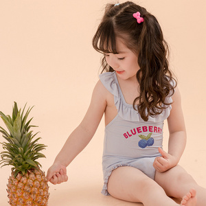 2023 summer new arrival flower blueberry child kids swimming clothes swim wear jumpsuit for baby girls 1111