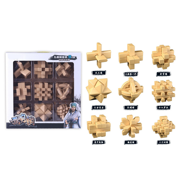 Chinese Puzzle Games 3D Brain Teaser Wooden Kongming Luban Magic Lock Toys