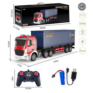 Rc Car Trailer Six Channels 1:24 Scale Remote Control Container Truck RC Toy