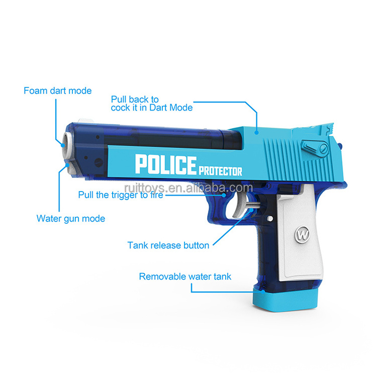 Police Military Series Supplies 2 In 1 Form Dart & Water Gun Mode Shooting Gun Toy