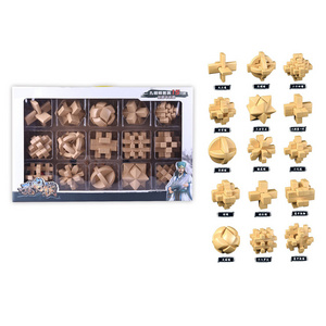 Chinese Puzzle Games 3D Brain Teaser Wooden Kongming Luban Magic Lock Toys