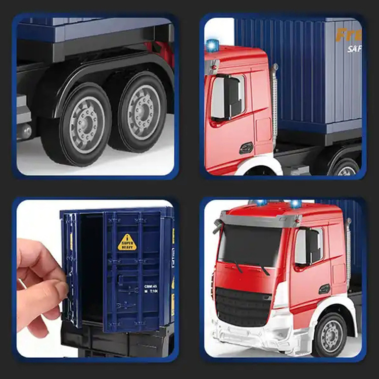 Rc Car Trailer Six Channels 1:24 Scale Remote Control Container Truck RC Toy