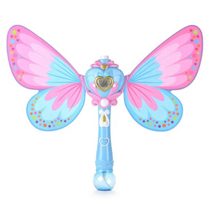 Wholesale Princess Light Up Electric Butterfly Bubble Wand Magic Bubble Glow Stick