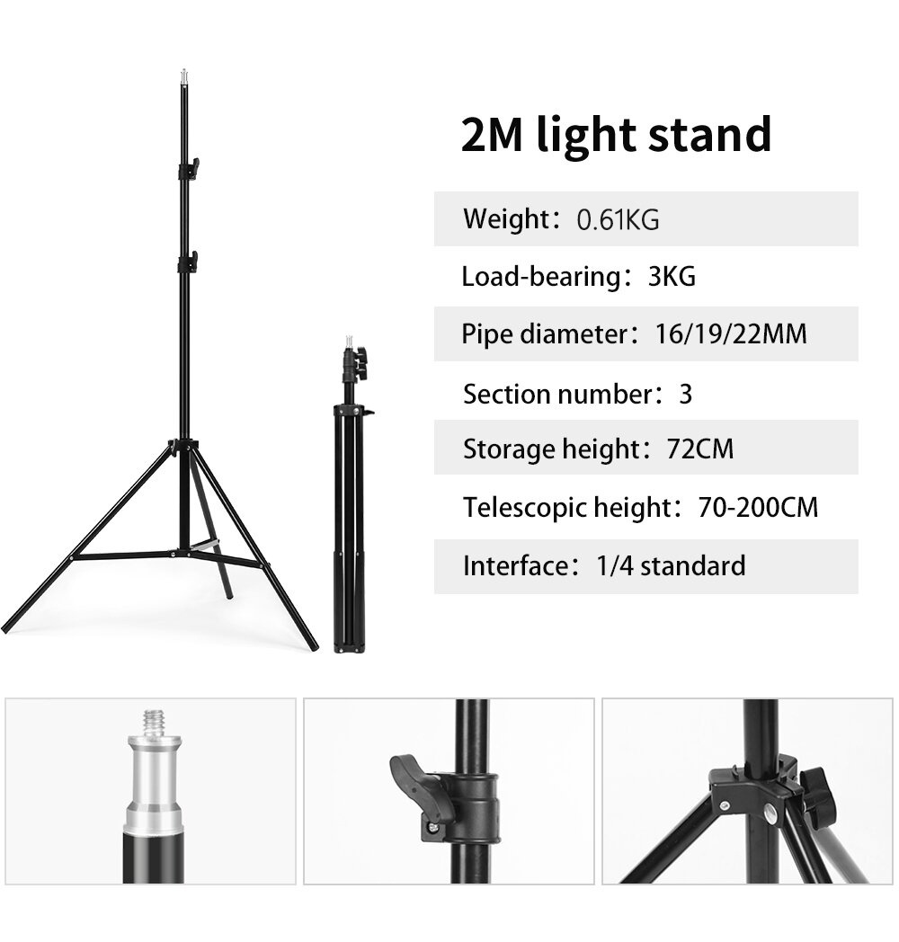 Photo Studio Equipment 2*3M Background Stand Photography Backdrop Set Soft Box Umbrella Lighting Kit