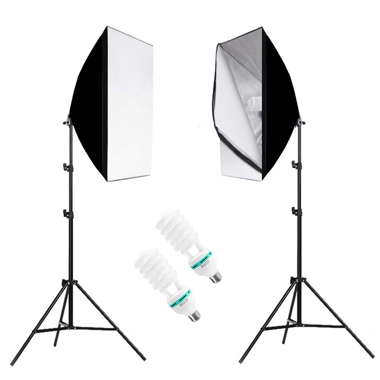 Photography Studio Set 2.6M x 3M Background Stand Green Screen Backdrop Softbox Umbrellas Bulbs Lighting Kit