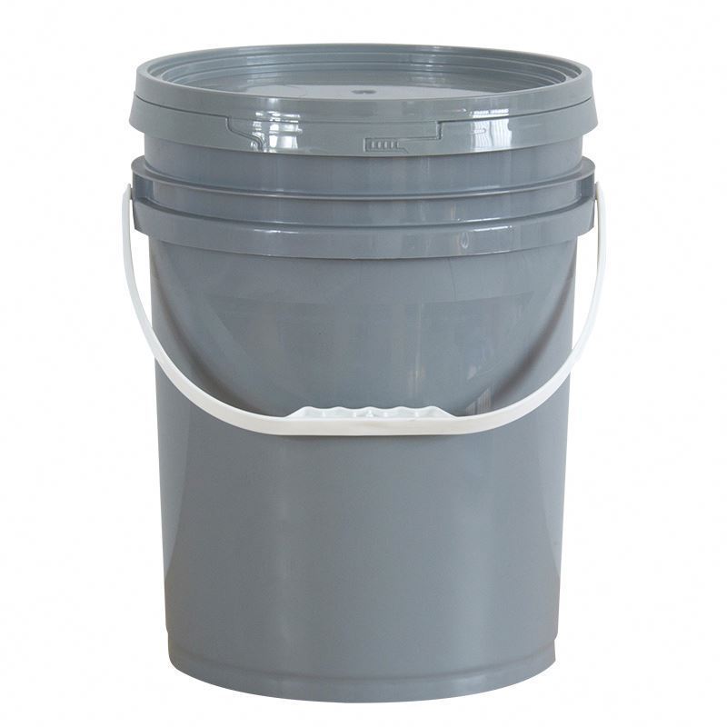 Empty 5 Gallon Plastic White Paint Bucket With Lids Handle 20 Liter Pail Barrel