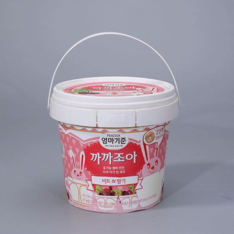 Manufacturer Cheap Clear Plastic Round Custom Printed Candy Popcorn Cookie Bucket With Lid Handle