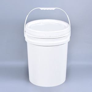 Empty 5 Gallon Plastic White Paint Bucket With Lids Handle 20 Liter Pail Barrel