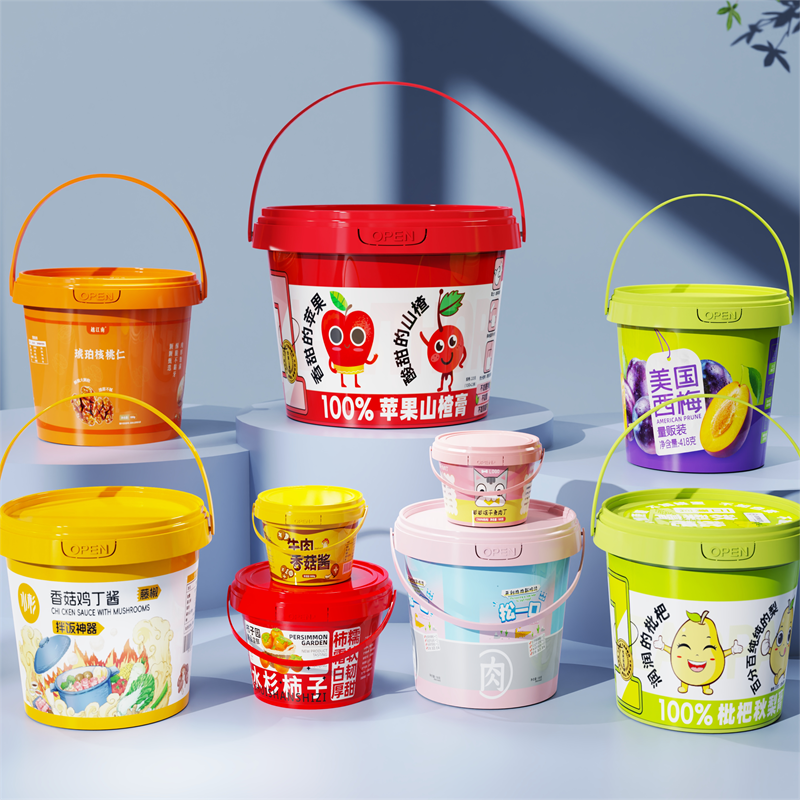 Custom PP Plastic Peanut Cotton Candy Container Packaging Bucket For Shaved Ice Cold Drinks