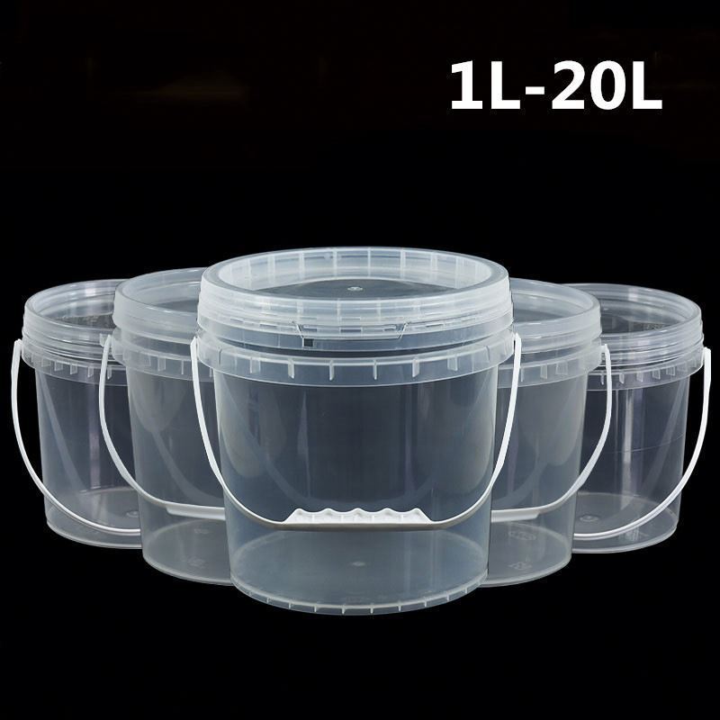 100% new material Food Grade Mini Clear Plastic Ice Chocolate Beer Popcorn Lobster  water Bucket Barrels With Lid Wholesale