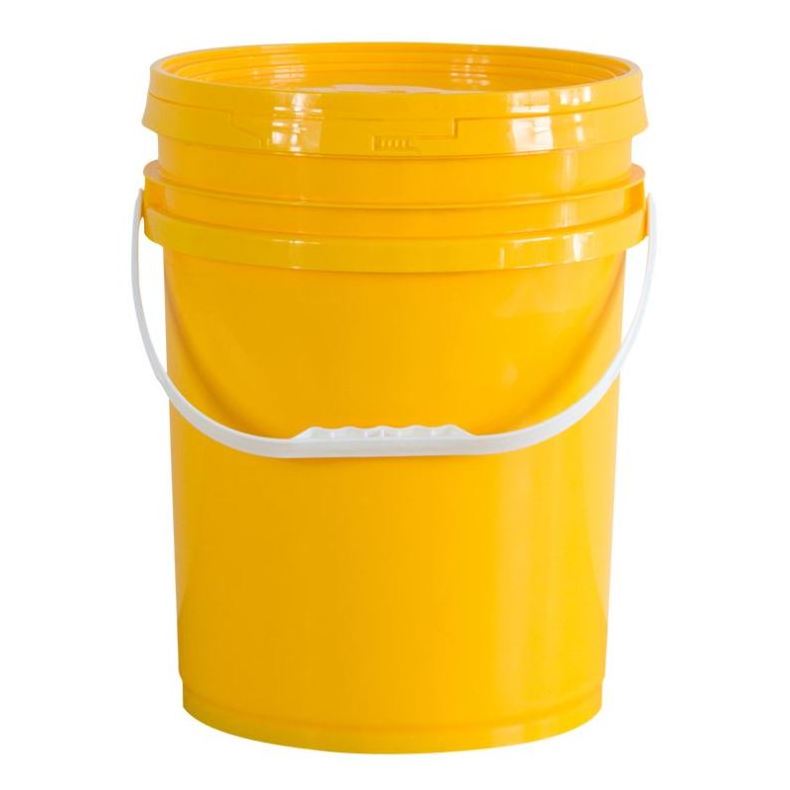 Empty 5 Gallon Plastic White Paint Bucket With Lids Handle 20 Liter Pail Barrel