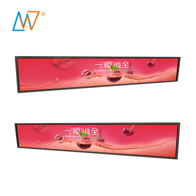 customized 48 inch supermarket ultra wide android advertising shelf edge lcd screen display