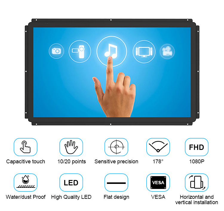 usb bnc rs232 vga input 22 inch tft lcd touch screen monitor panel 22inch with touch screen