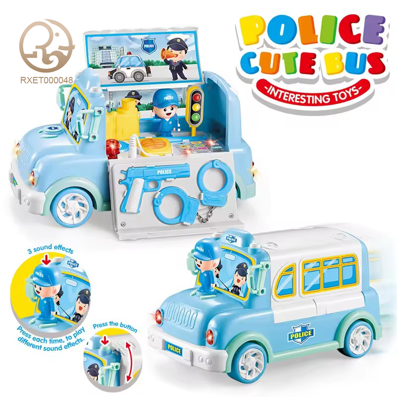 Factory supply other educational toys for kids plastic police weapon toy set police car role play toys for children with dolls