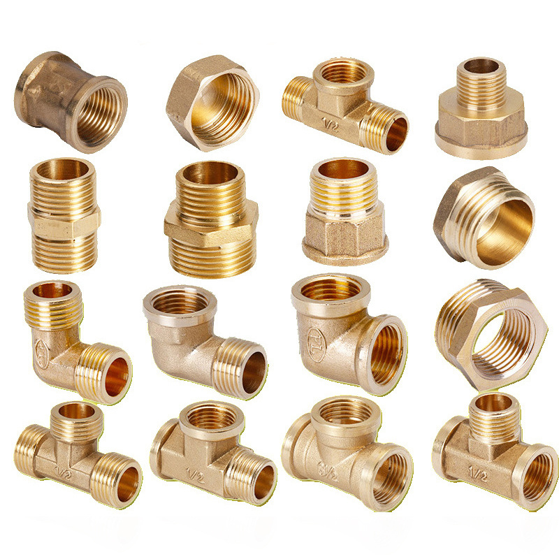 Copper Alloy Sanitary Stainless Steel NPT Female Male Thread Tee Tube Adapter union  Elbow cross Brass Pipe Fitting Connector