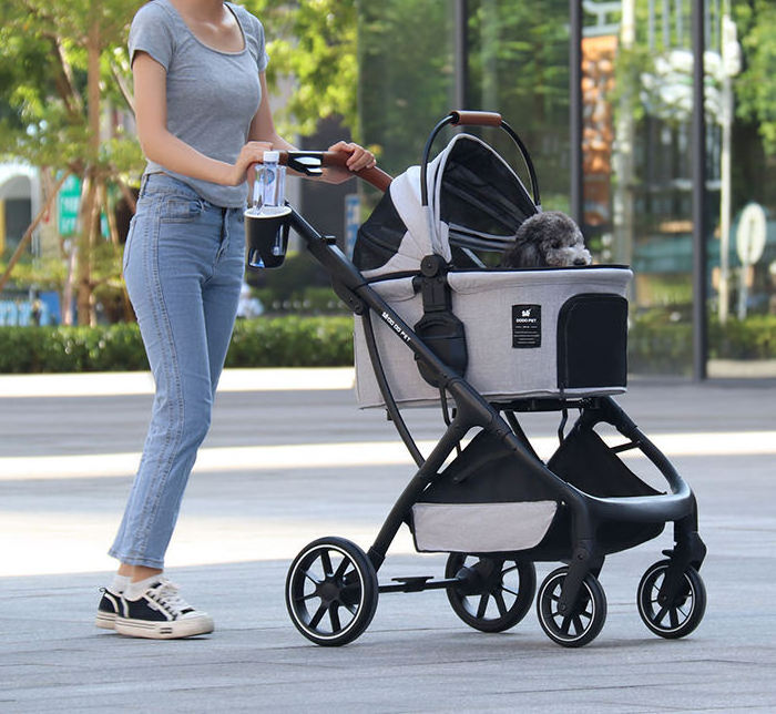 Wholesale Detach Foldable Four Wheels Cat Pet Carrier Dog Pet Stroller For Cat And Dog