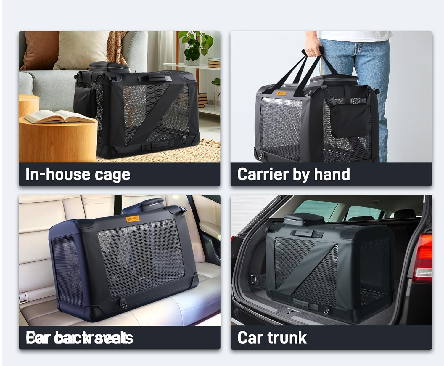 Manufacturer Pet Carrier Bag Luxury  Dogs Travel Car Soft Transport Box Pet Crate Cages Carrier Seat