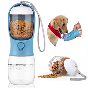 Dog Water Bottle with Food Container Portable Travel Dog Water Dispenser Puppy Drinking Bowl for Outdoor Walking