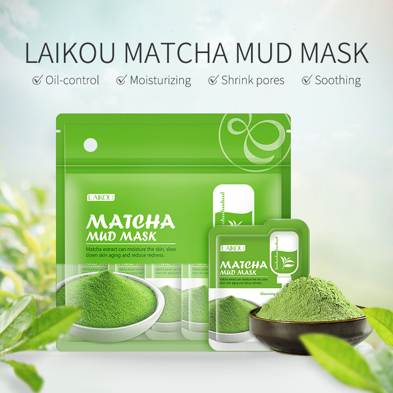 Matcha Green Clay Mask Mud 5g Single Piece Refreshing Facial Skin Care