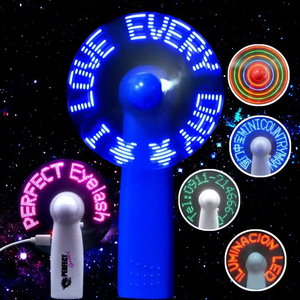 7 Colors Programmable Message Software Event Party Supplies Mini Led Portable Custom Message Display Handheld Electric Led Fan