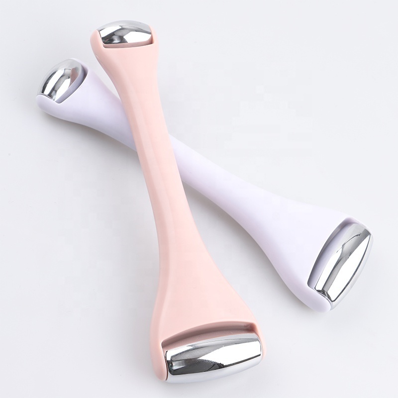 2-in-1 Lifting Face & Eye Roller Stainless Steel Jawline Sculptor Facial Tool Ice & Skin Care Massager Roller for Puffy Eyes