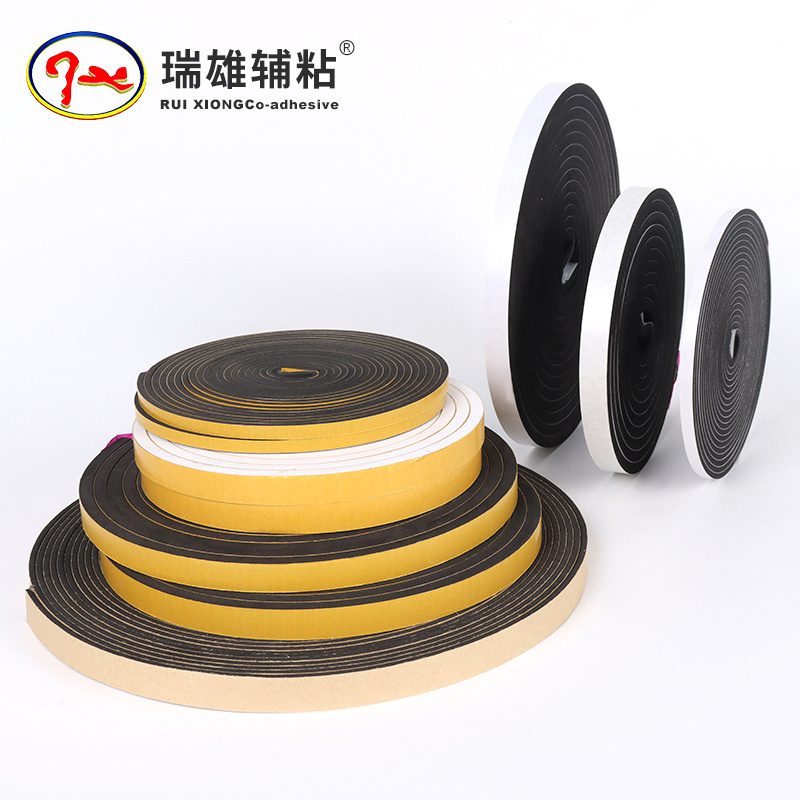 Rui Xiong High Resilience Flame Resistance Eva Cell Foam Seal Tape Adhesive Backed Strip Door Weather Stripping Door Seal Strip