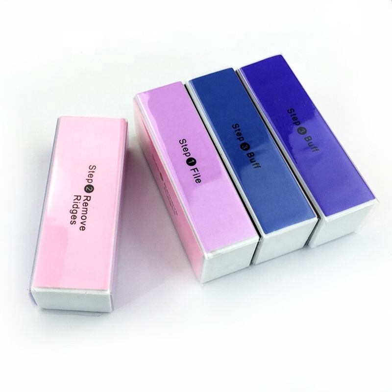 Nail Files 4 Sides Sponge Nail buffer Polishing Sanding Block 4 Sides colorful Nail File